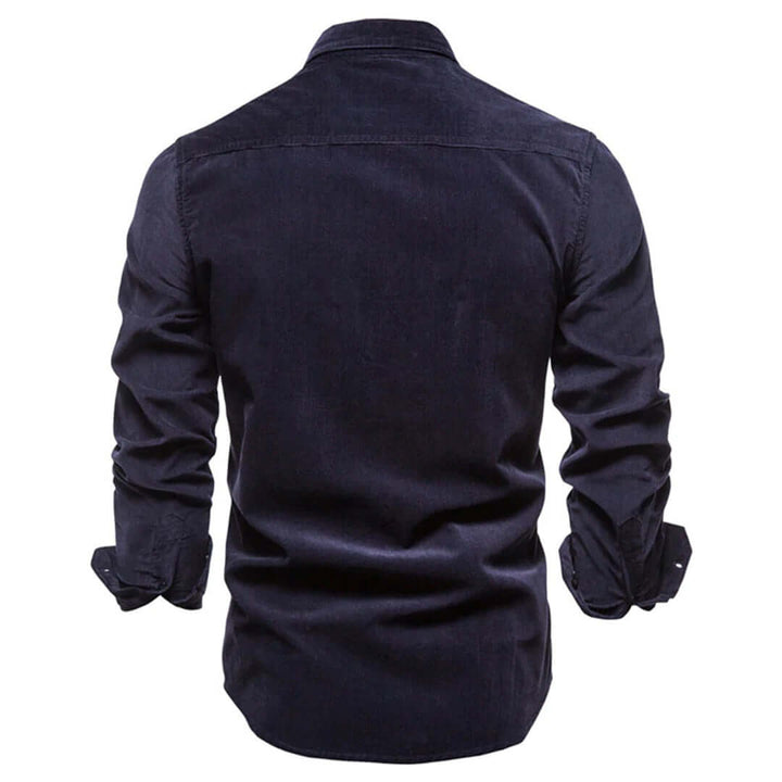 Men's Long Sleeve Corduroy Shirt: Button-Down, Spread Collar
