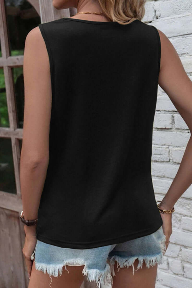 Women's Casual Ripped Round Neck Top