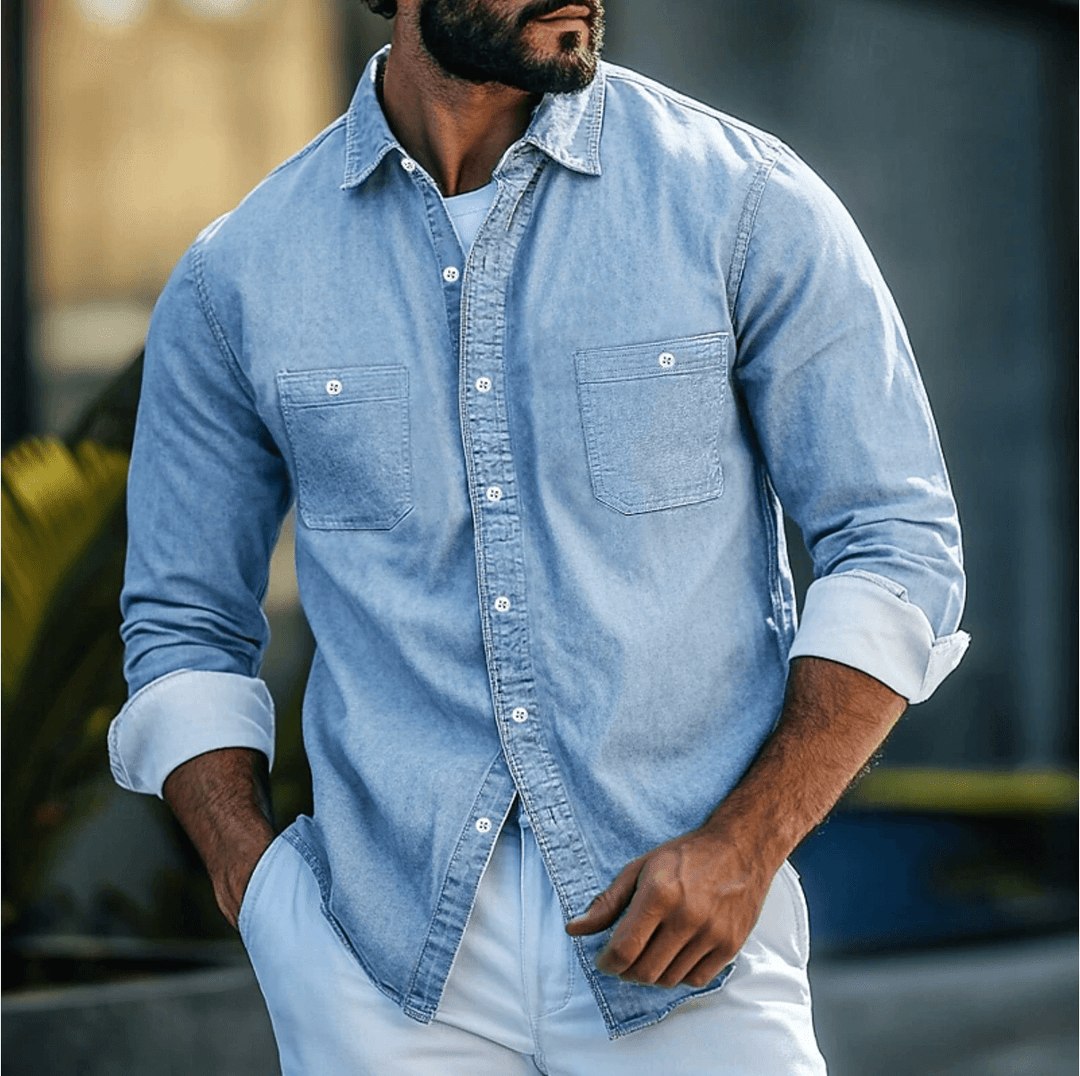 Slim Fit Denim Shirt: Sustainable & Versatile