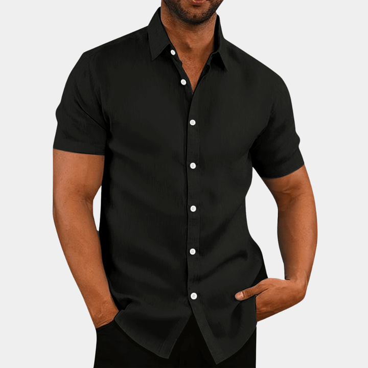 Men's Notched Collar Dress Shirt