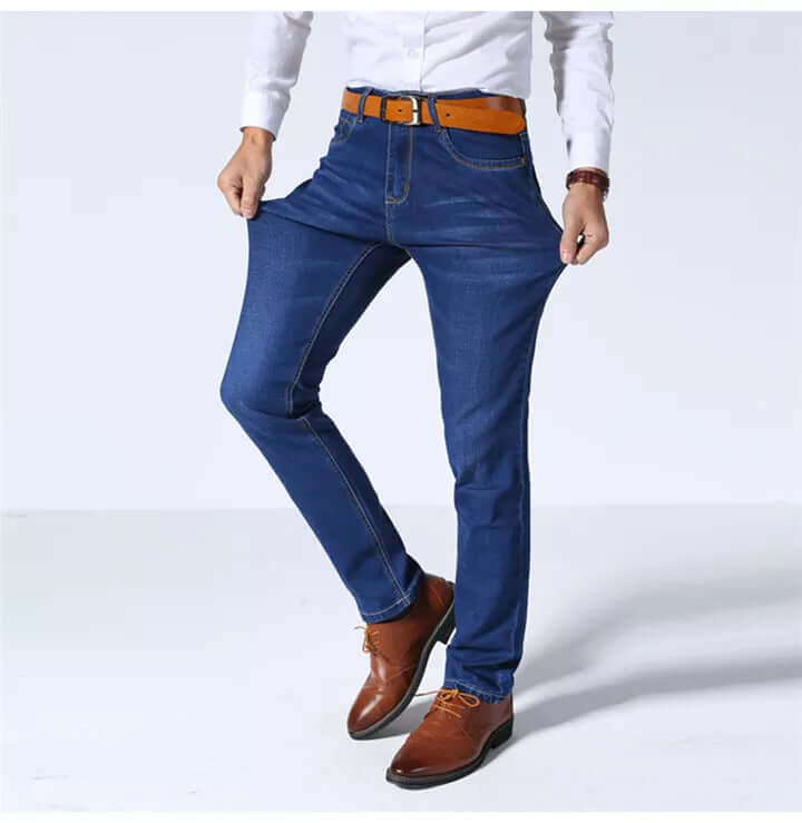 Men's Classic Straight Leg Jeans: Durable Denim