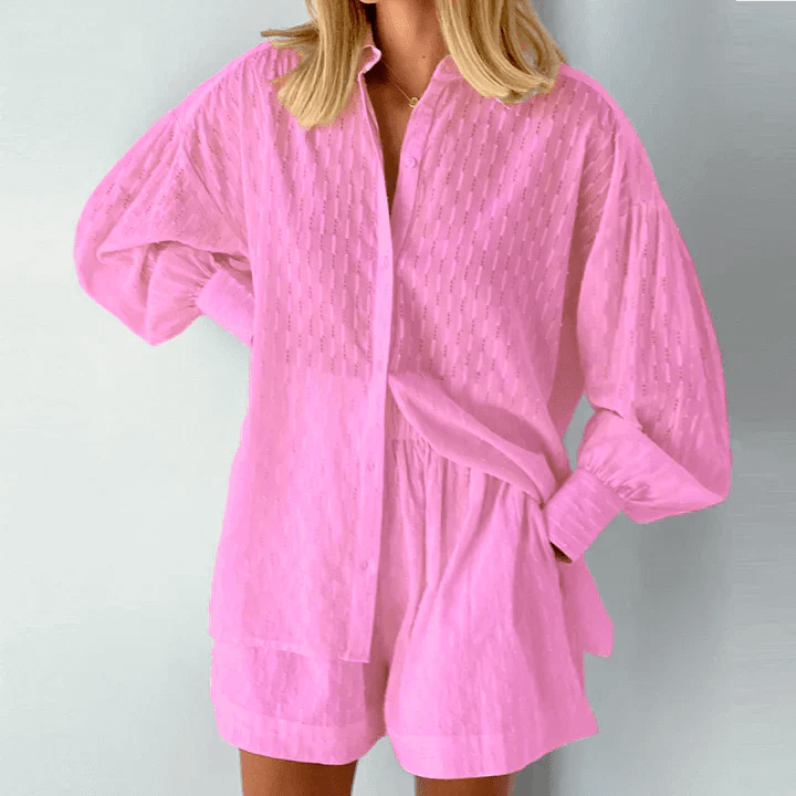 Women's Linen Shirt & Shorts Set: Breathable Summer Outfit