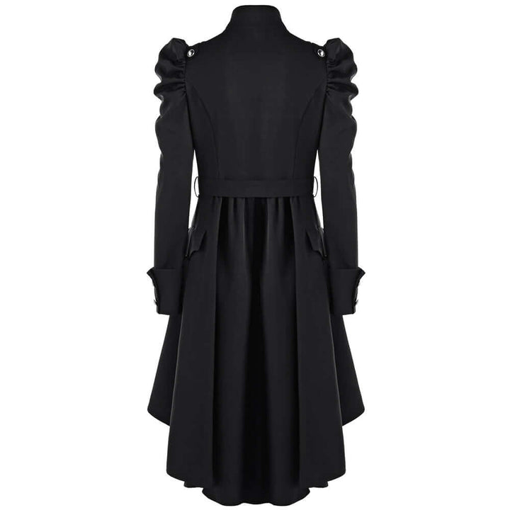 Women's Medieval Retro Jacket: Elegant Midi Length, Standing Collar