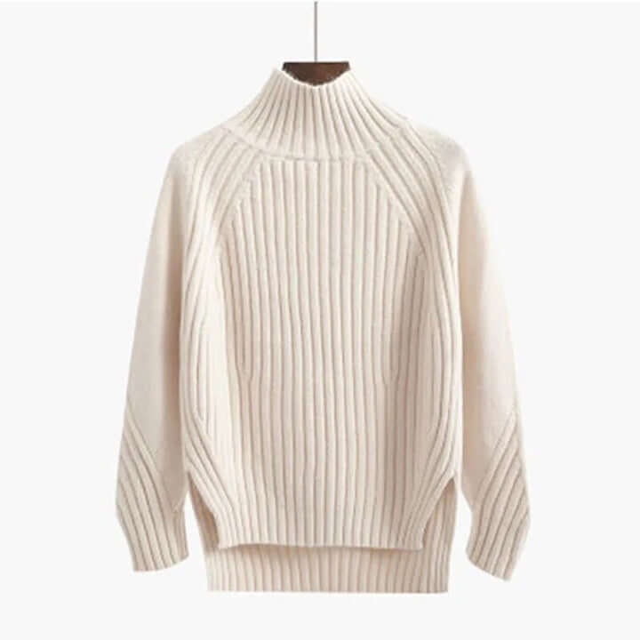 Women's Half-Turtleneck Knitted Sweater: Cozy & Stylish