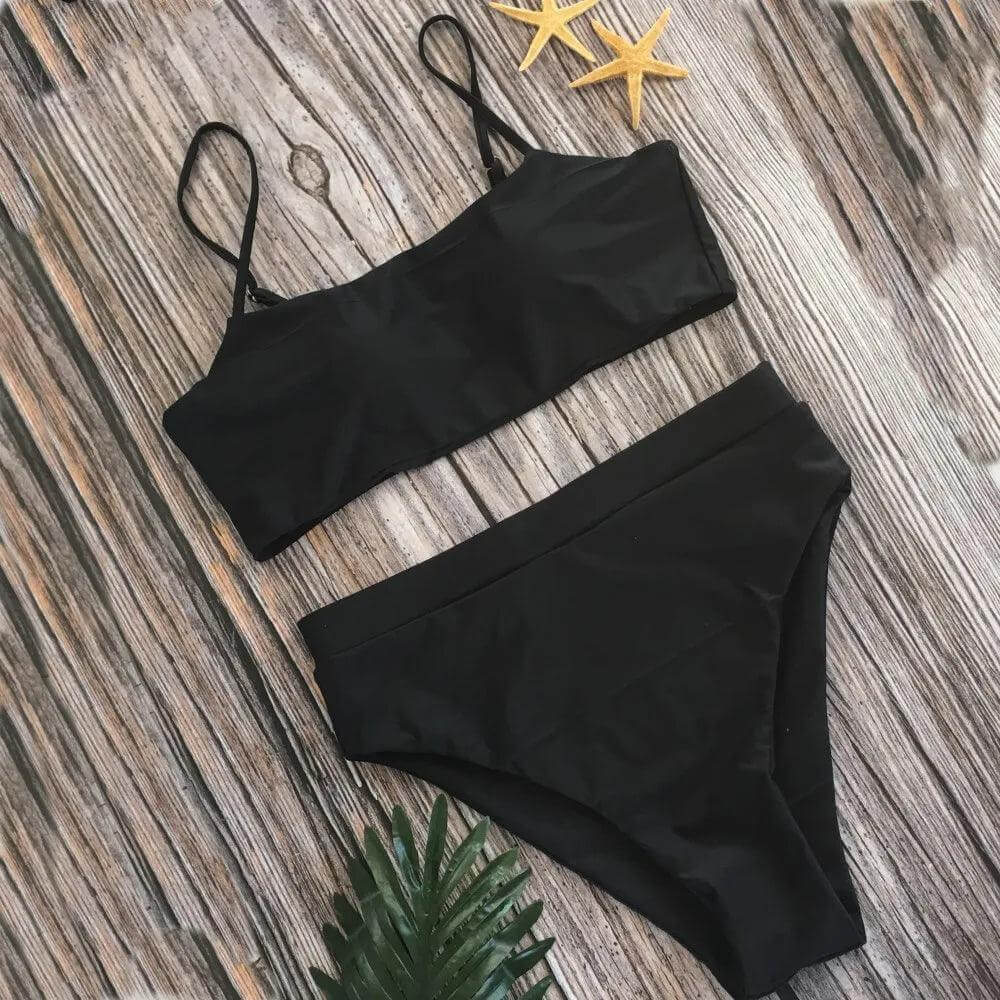 Women's High-Waisted Padded Bikini Swimsuit