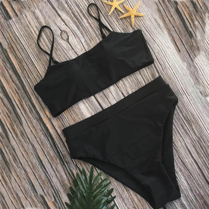 Women's High-Waisted Padded Bikini Swimsuit