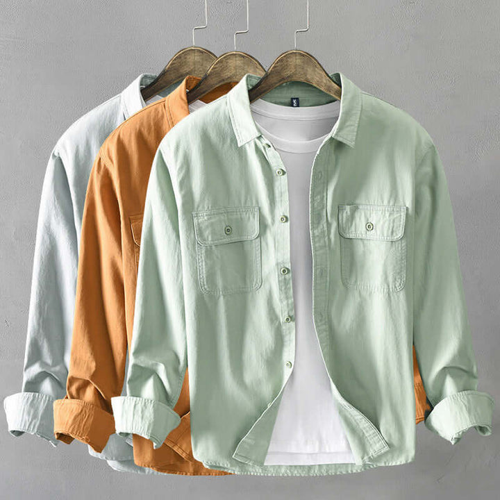 Men's Casual Long-Sleeve Cotton Shirt