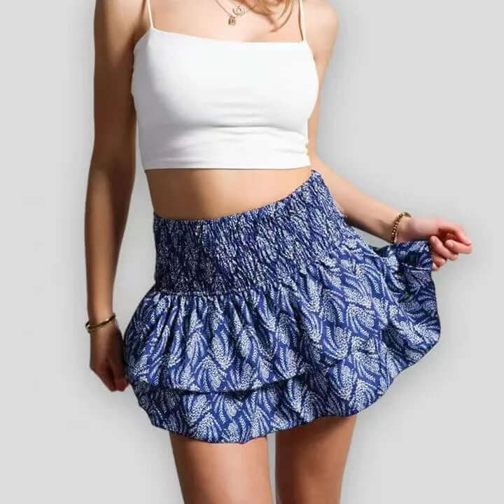 Women's Summer Mini Skirt: High-Waisted, Flowy Ruffle