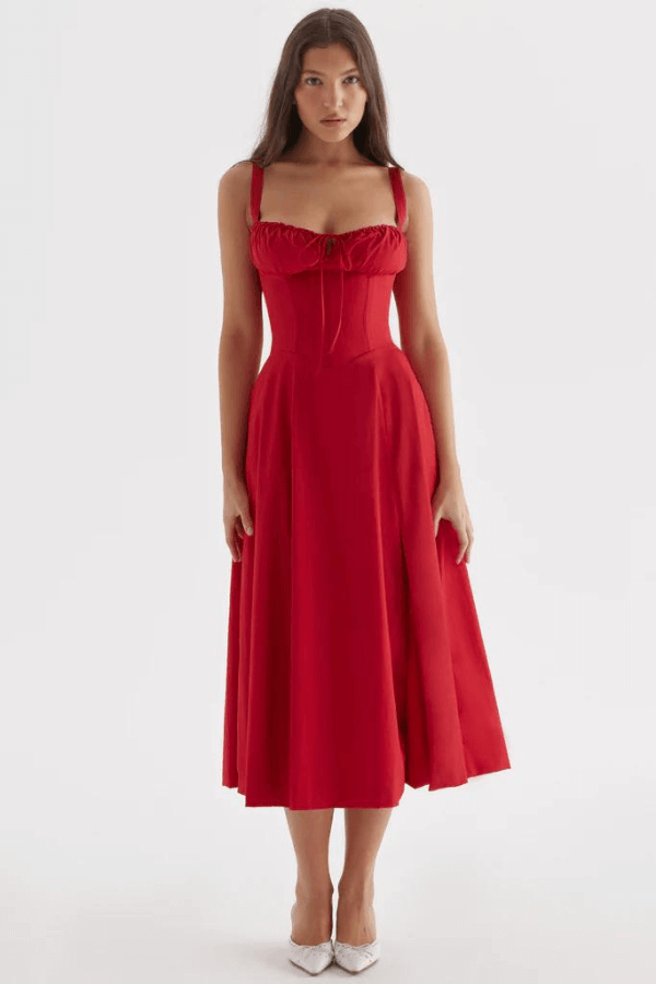 Women's Midi Bustier Corset Summer Dress