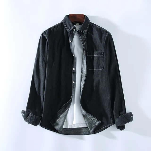 Men's Casual Long-Sleeve Denim Shirt