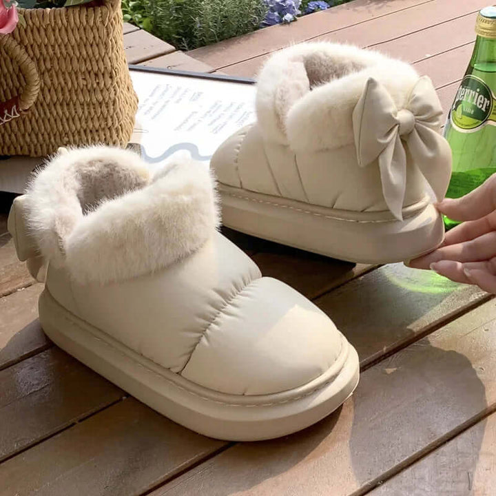 Women's Casual Boots with Bow Detail - Stylish & Comfortable Footwear