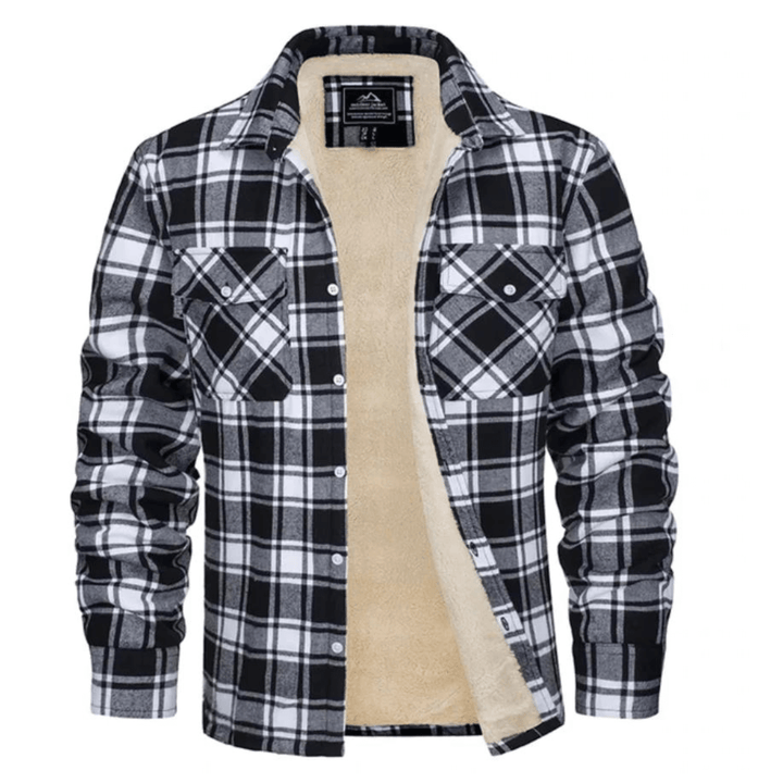 Men's Relaxed-Fit Checkered Fleece-Lined Jacket