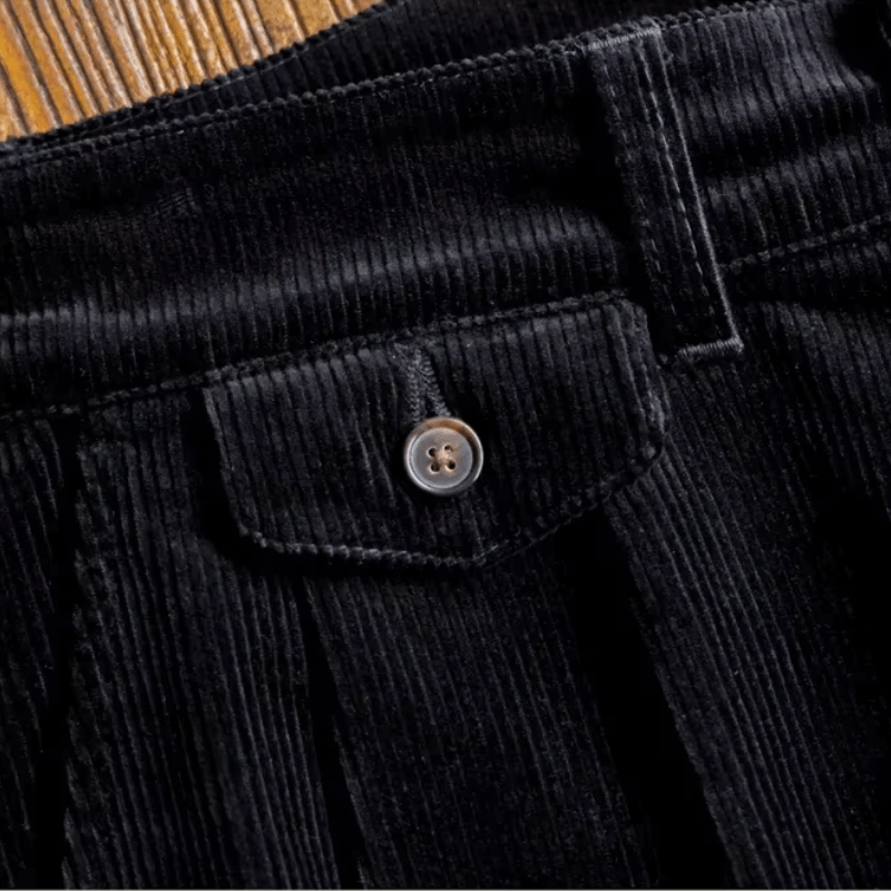 Men's High-Waist Relaxed-Fit Corduroy Trousers