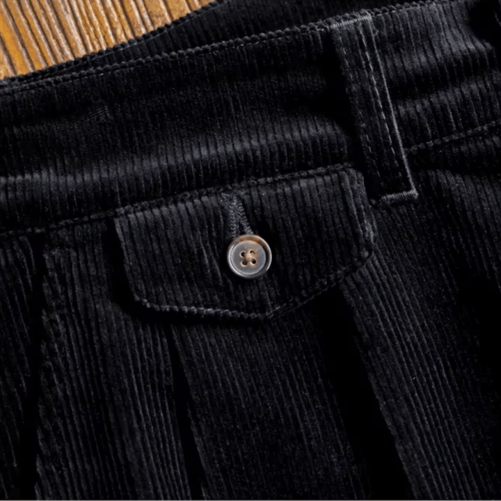 Men's High-Waist Relaxed-Fit Corduroy Trousers