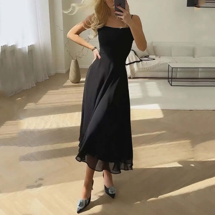 Sleeveless Solid Dress: Elegant & Minimalist