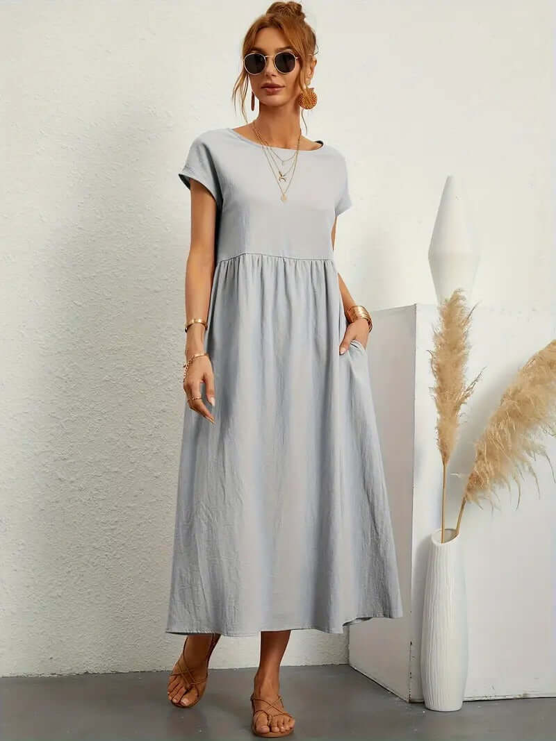 Summer Sleeveless Dress & Handbag Set for Women