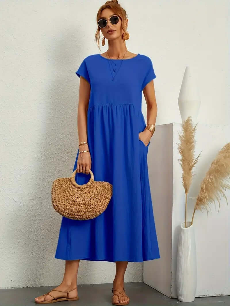 Summer Sleeveless Dress & Handbag Set for Women