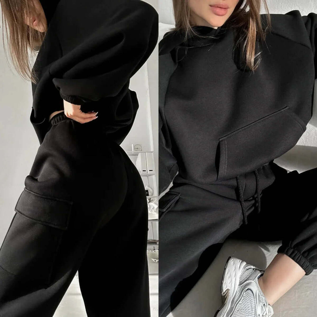 Women's Cozy Hoodie & Jogger Set: Relaxed Fit Loungewear