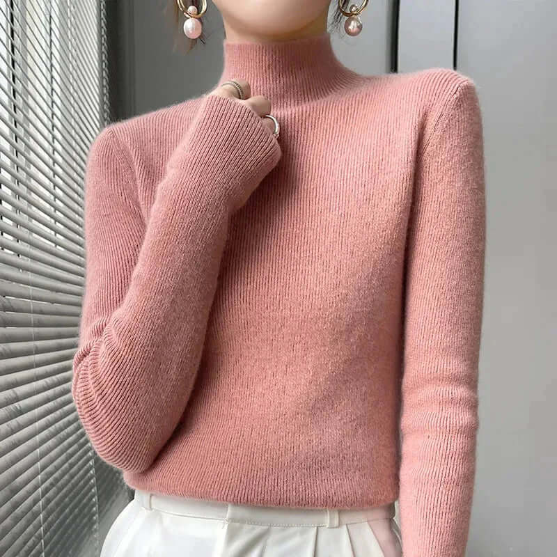 Women's Half-Turtleneck Long-Sleeve Knit Sweater