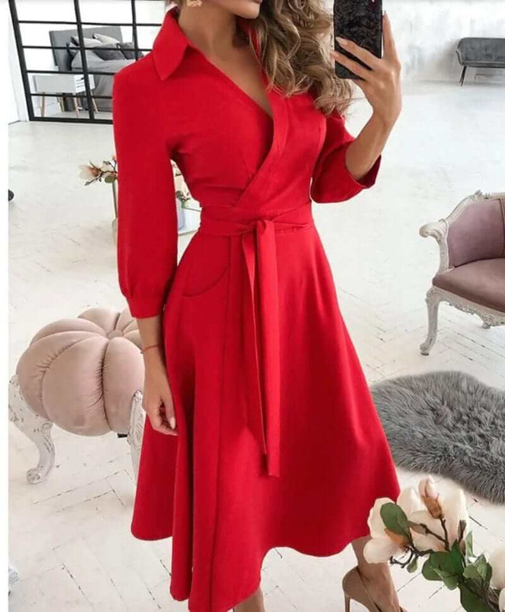 Elegant Midi Wrap Dress for Women