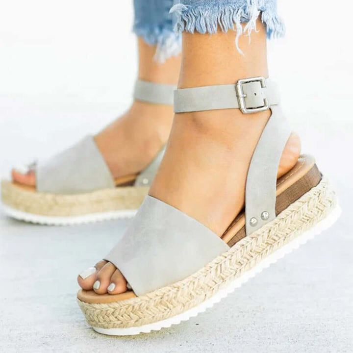 Women's Platform Espadrille Sandals with Ankle Strap