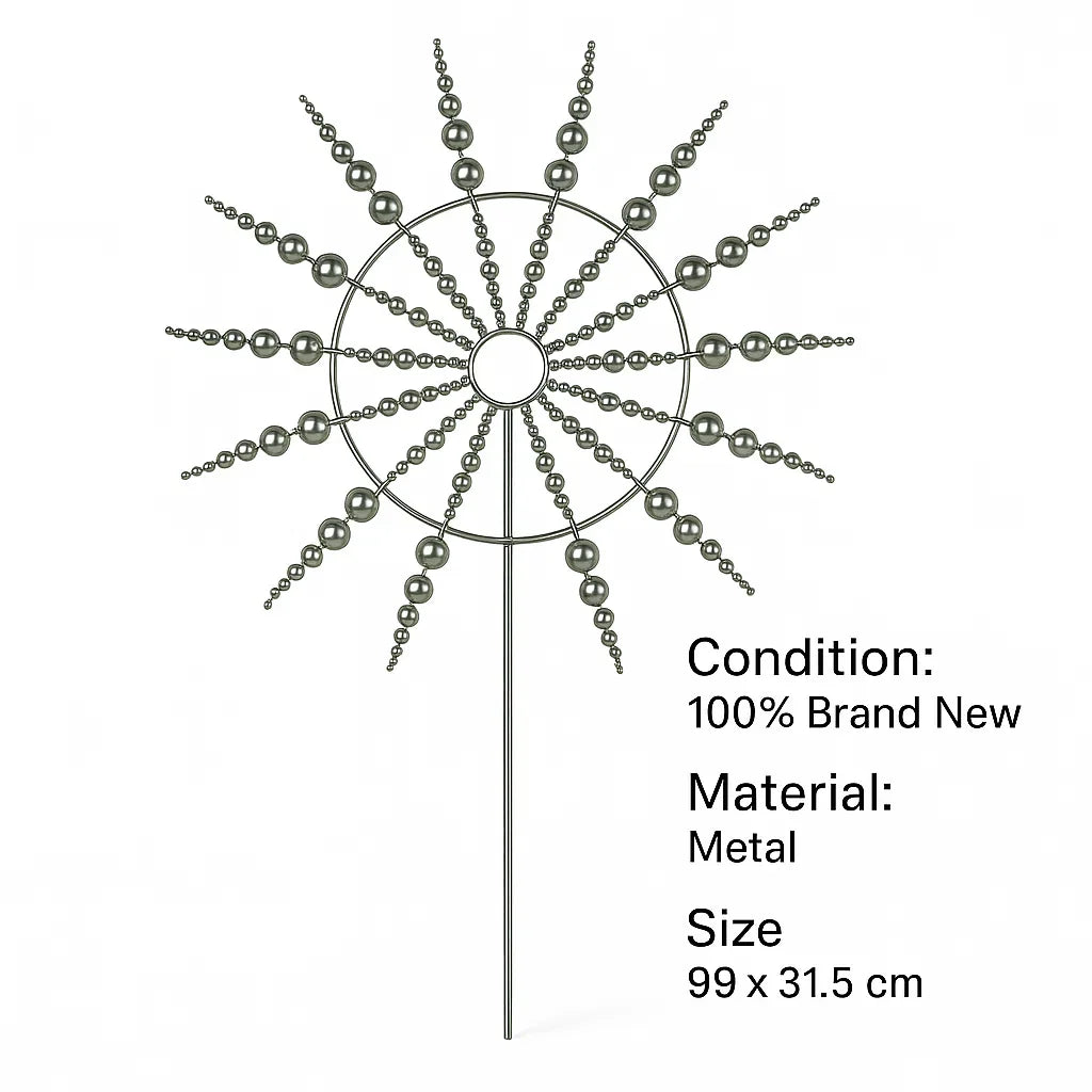 Anti-rust kinetic metal wind spinner, 18 blades, captures wind for garden decor, durable, weatherproof, vibrant spinning art.