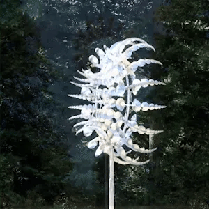 Anti-rust kinetic metal wind spinner, 18 blades, captures wind for garden decor, durable, weatherproof, vibrant spinning art.
