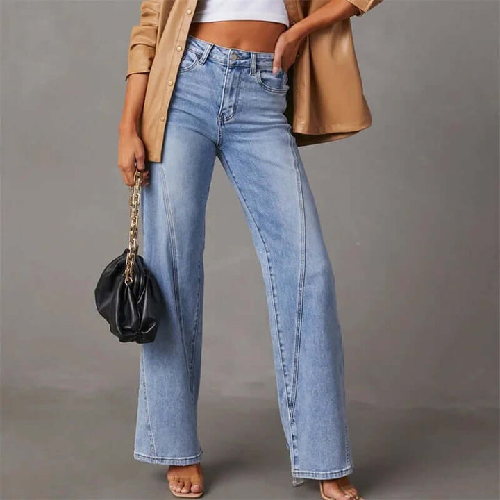 Women's High-Waisted Wide Leg Jeans: Relaxed Fit