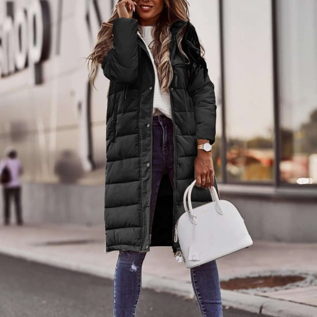 Women's Long Padded Winter Coat with Hood