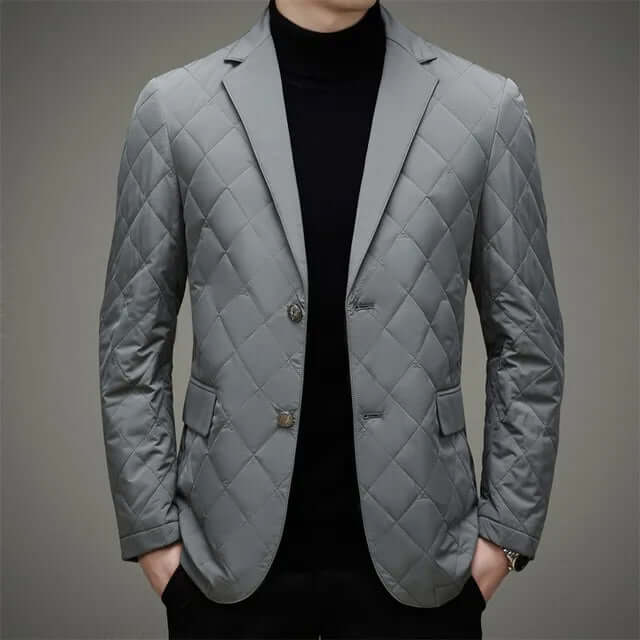 Men's Slim-Fit Diamond Quilted Blazer