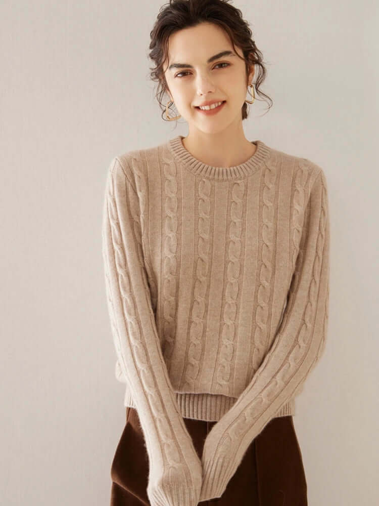 Women's Relaxed-Fit Winter Cable Knit Sweater