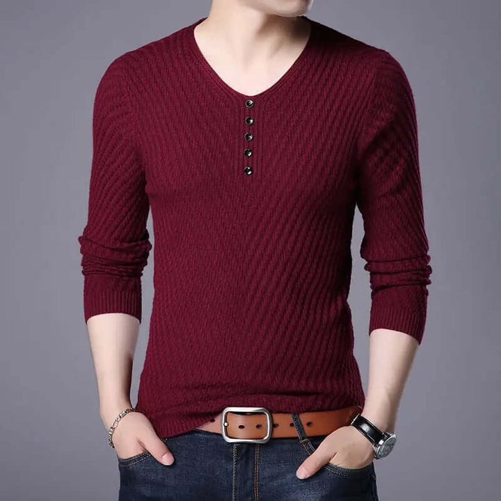 Men's Color Block Striped Long Sleeve Shirt