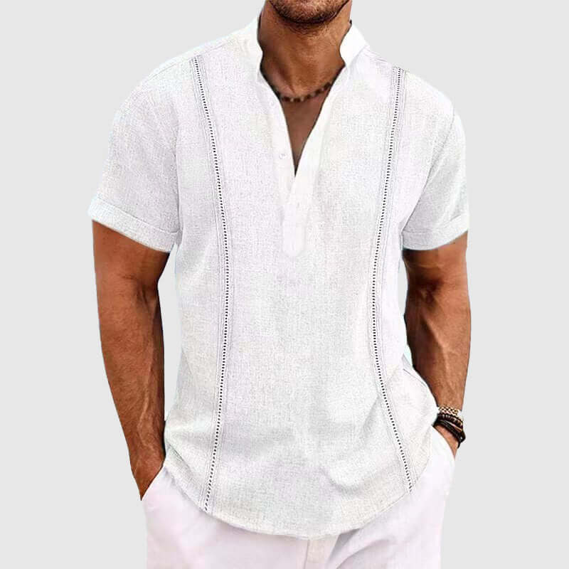 Men's Breathable Short Sleeve Shirt: Classic Fit, Summer Comfort