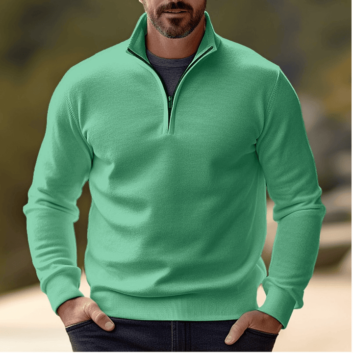 Men"s Casual Half-Zip Knit Sweater