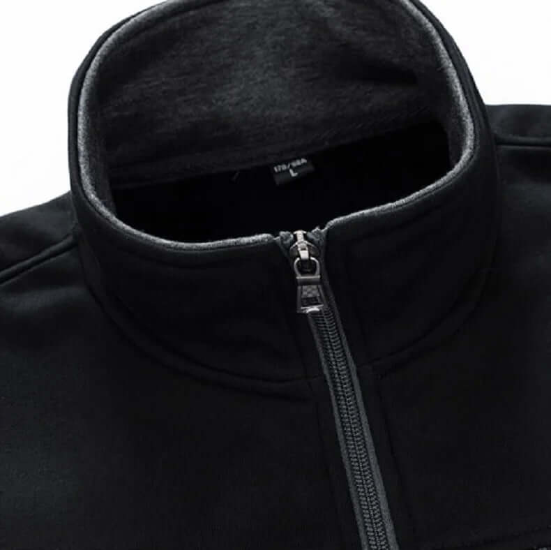 Men's Casual Two-Piece Cardigan Set with Standing Collar
