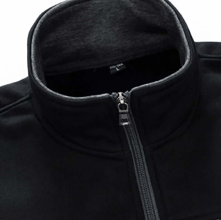 Men's Casual Two-Piece Cardigan Set with Standing Collar