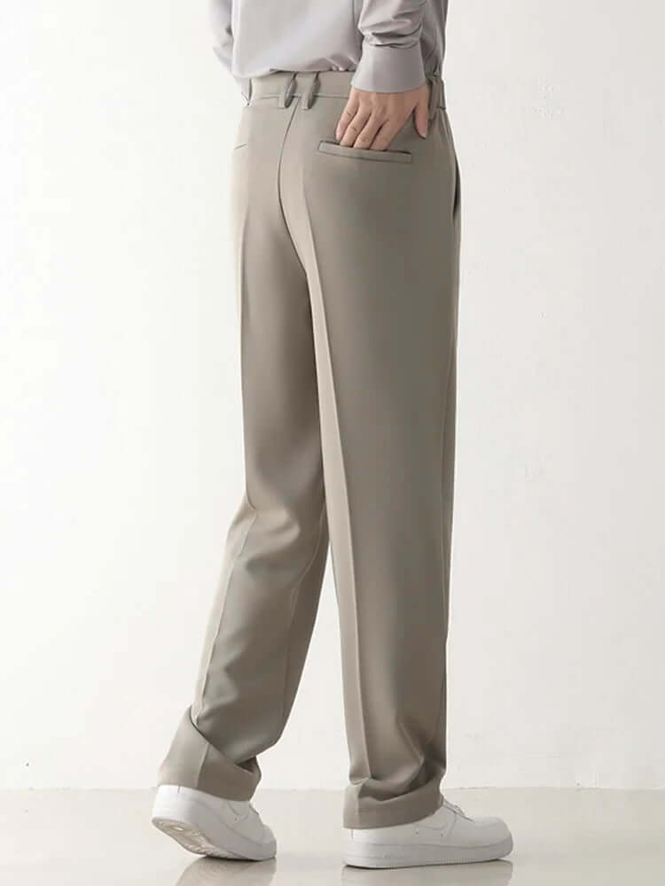 Men's Draped Formal Trousers: Relaxed Fit Tailored Pants