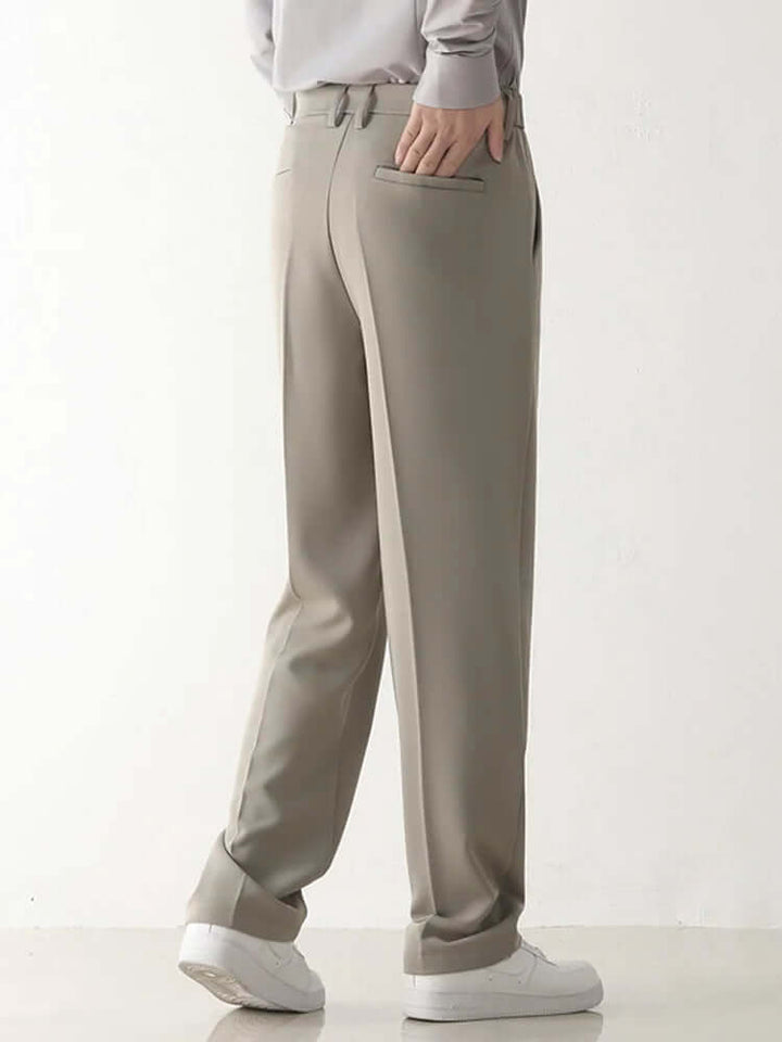 Men's Draped Formal Trousers: Relaxed Fit Tailored Pants