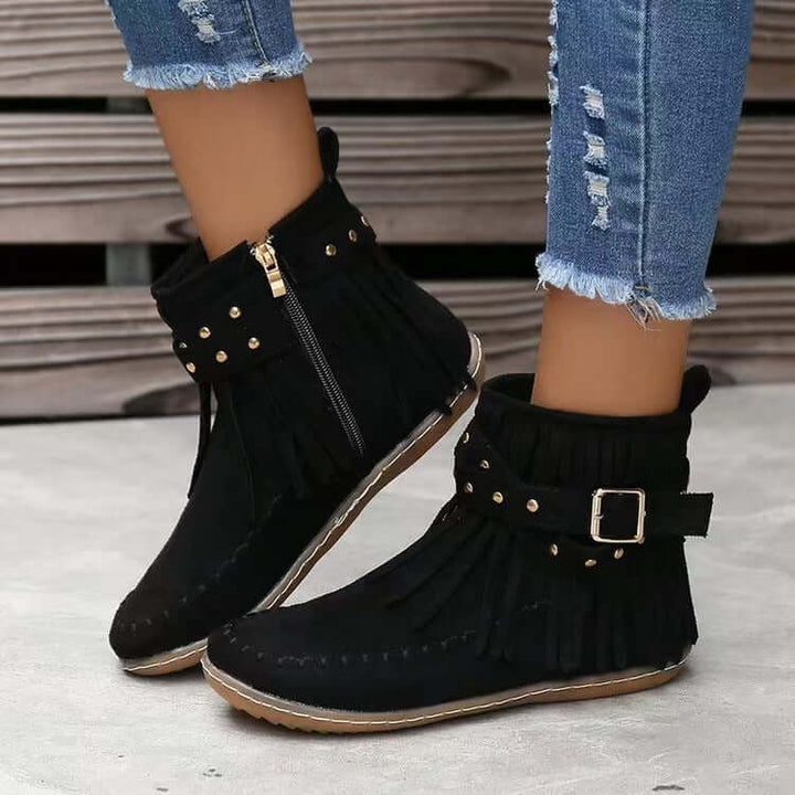 Women's Vintage Suede Ankle Boots: Casual, Fall/Winter Style