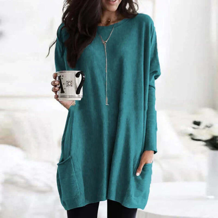 Women's Oversized Cotton Tunic Sweater: Relaxed Comfort