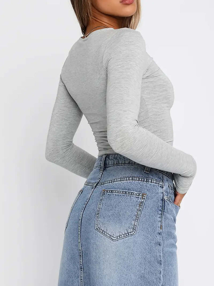 Women's Long-Sleeve Casual Top: Relaxed Fit, Soft Fabric
