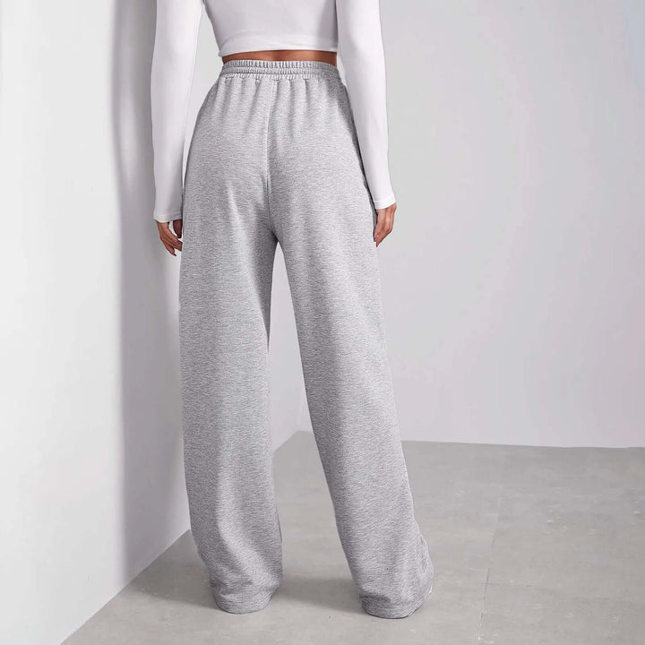 Women's Wide-Leg Elastic Waist Trousers with Pockets