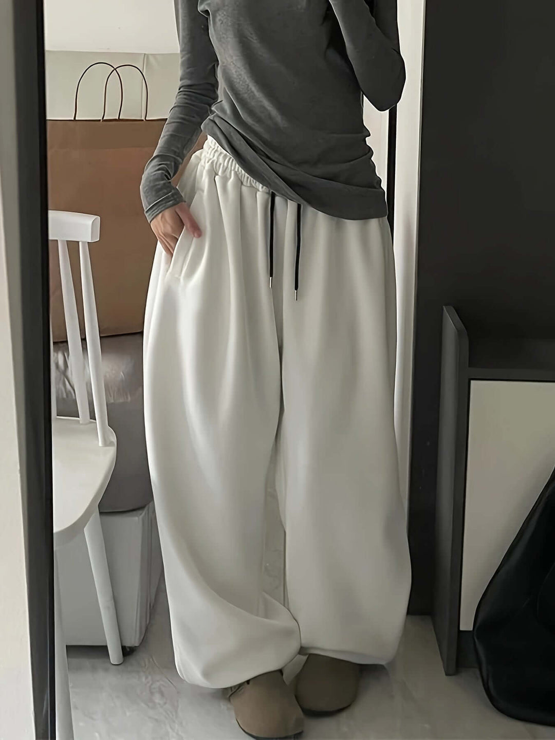 Women's Wide-Leg Elastic Waistband Loungewear