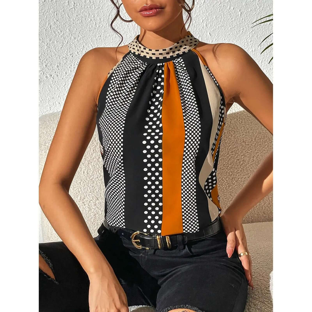 Women's Polka Dot Summer Blouse: Stylish & Breathable Top