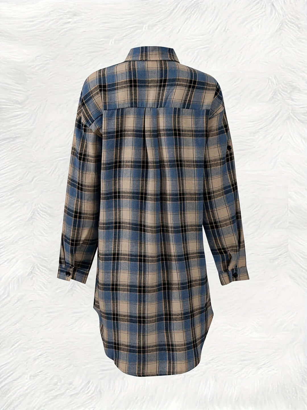 Women's Longline Plaid Button-Up Shirt