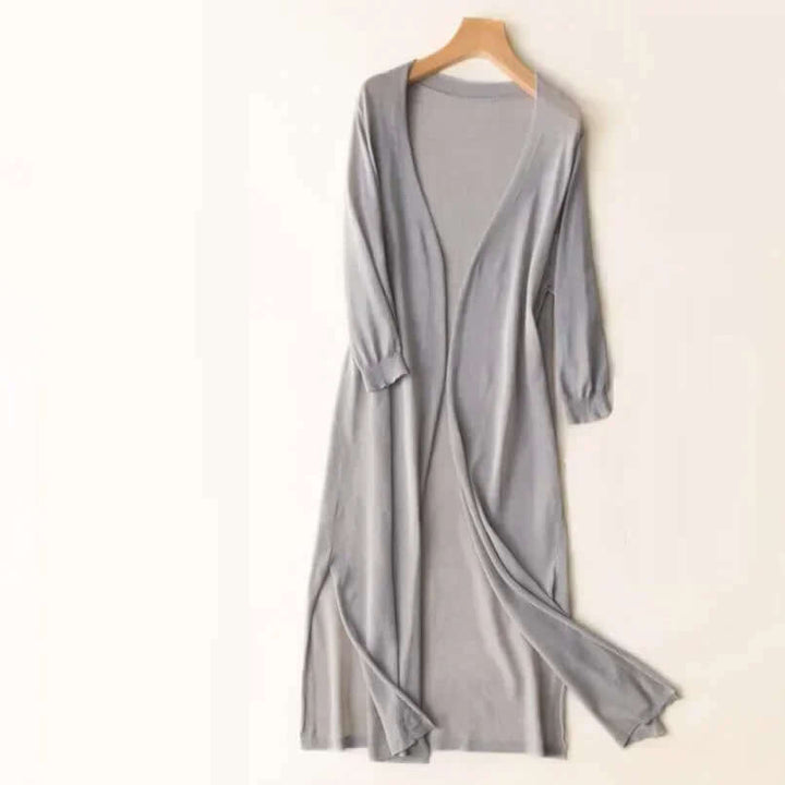 Women's Lightweight Knit Long Cardigan - Open Front Sweater