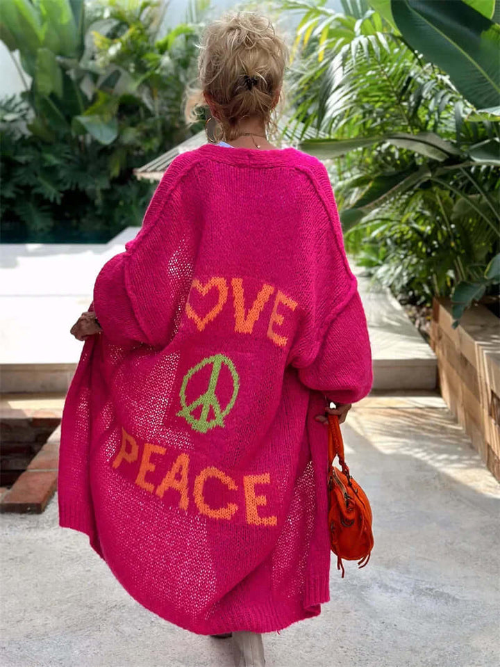 Women's Love & Peace Relaxed Cardigan