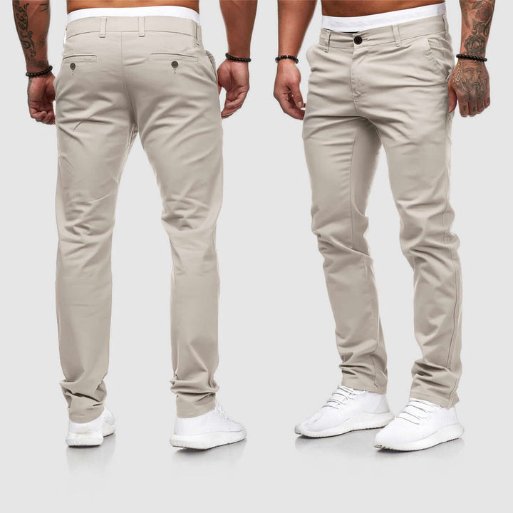 Men's Slim Straight Leg Casual Trousers
