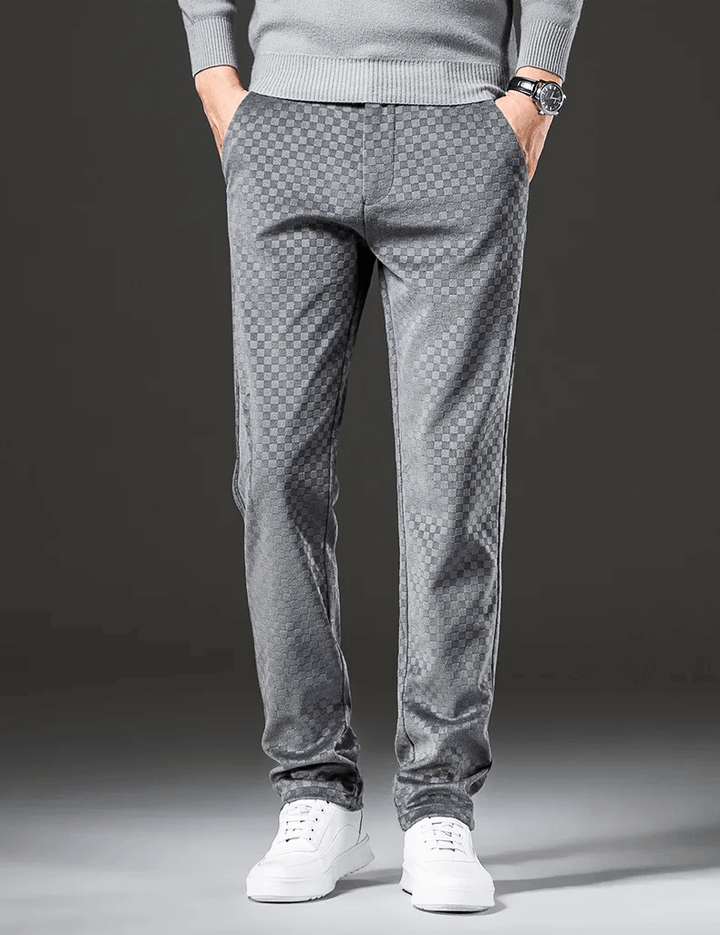 Men's Casual Diamond Pattern Trousers