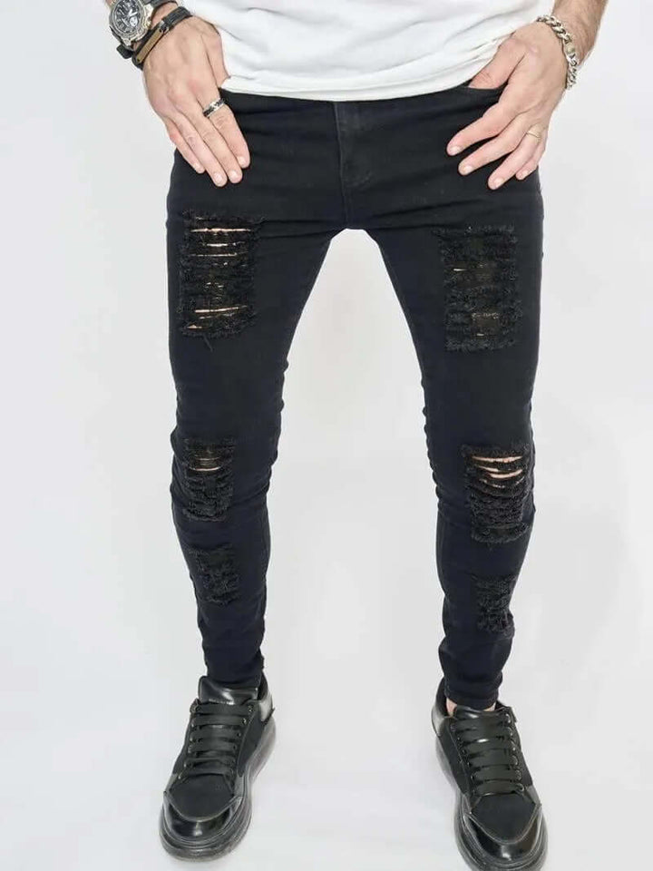 Men's Distressed Skinny Jeans: Ripped, Stretch Fit